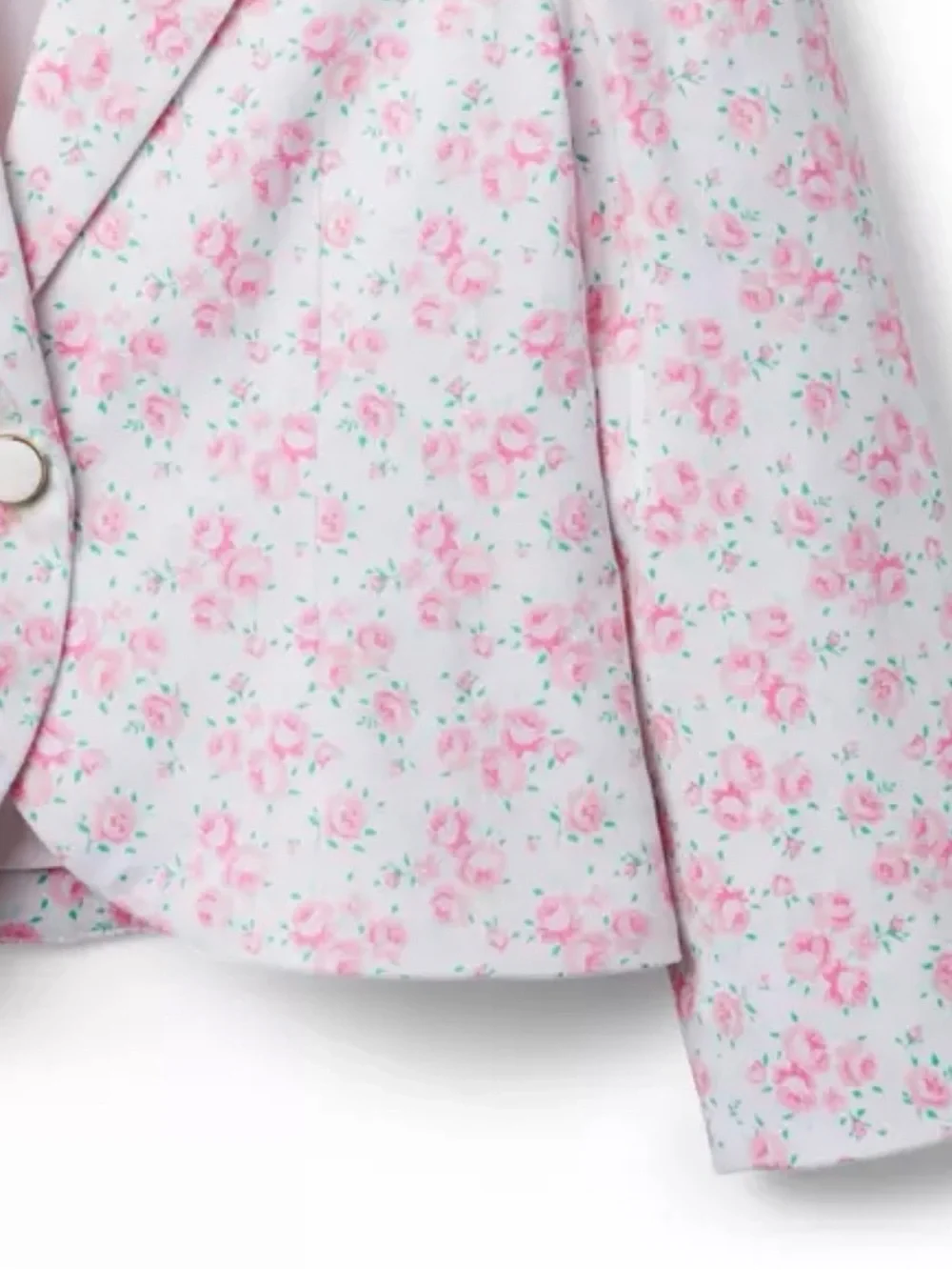 JANIE and JACK White Floral Sateen Blazer Jacket - 4
